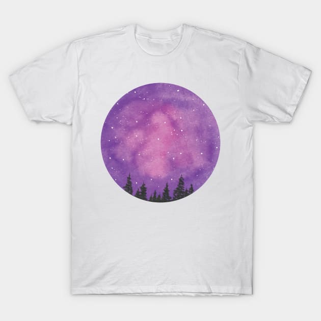 Purple galaxy T-Shirt by RosanneCreates